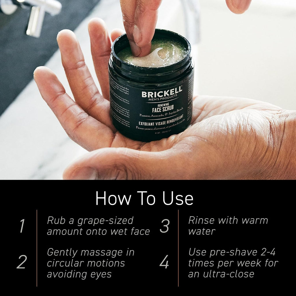 Brickell Men's Renewing Face Scrub for Men - 4 oz