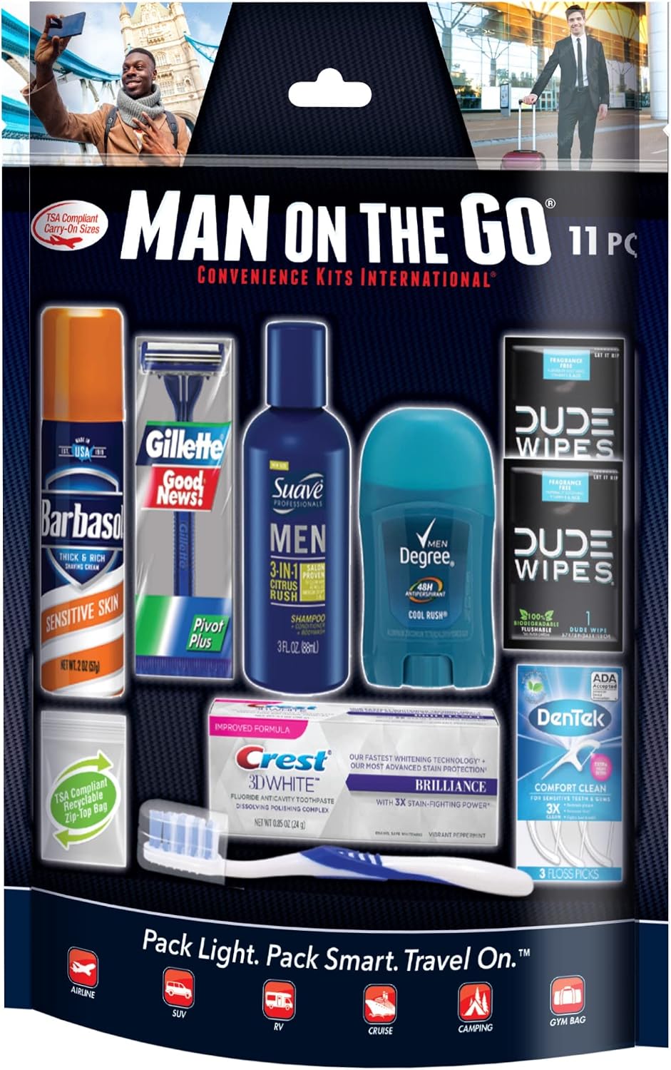 Convenience Kits International Men’s 11 Piece Grooming Kit - Blue