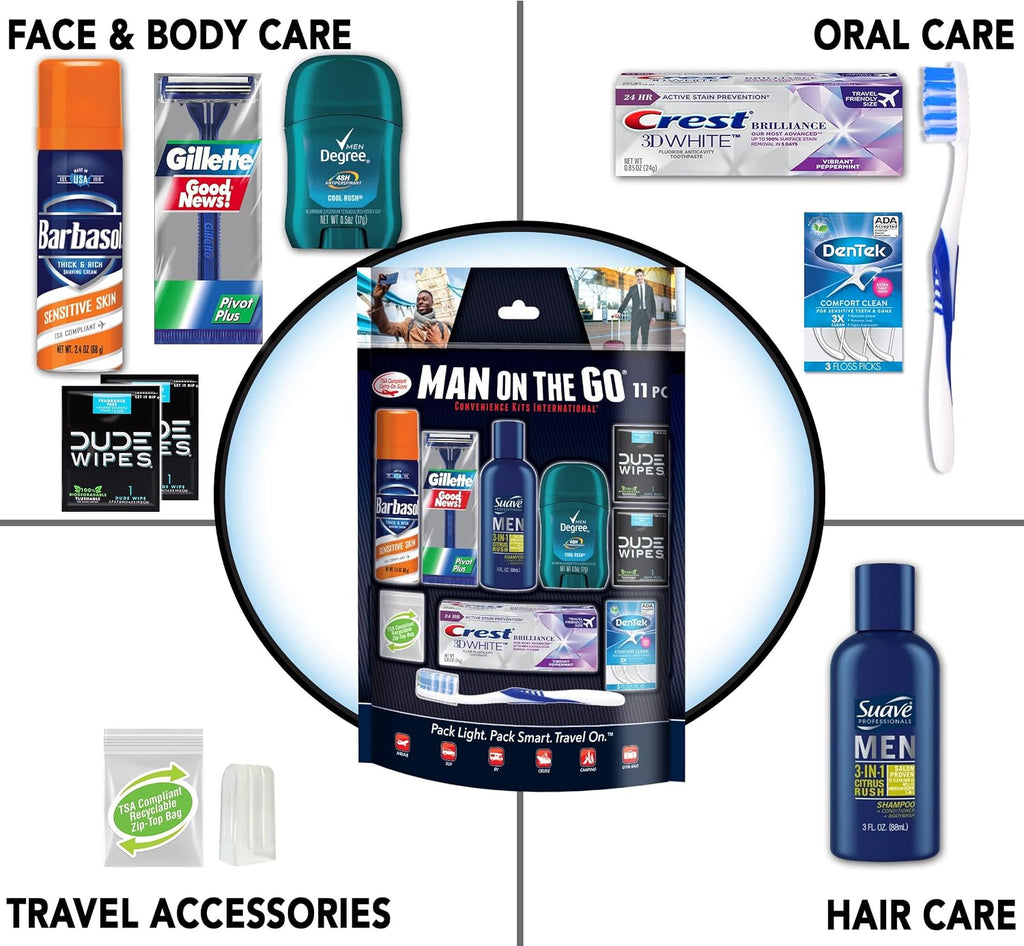 Convenience Kits International Men’s 11 Piece Grooming Kit - Blue