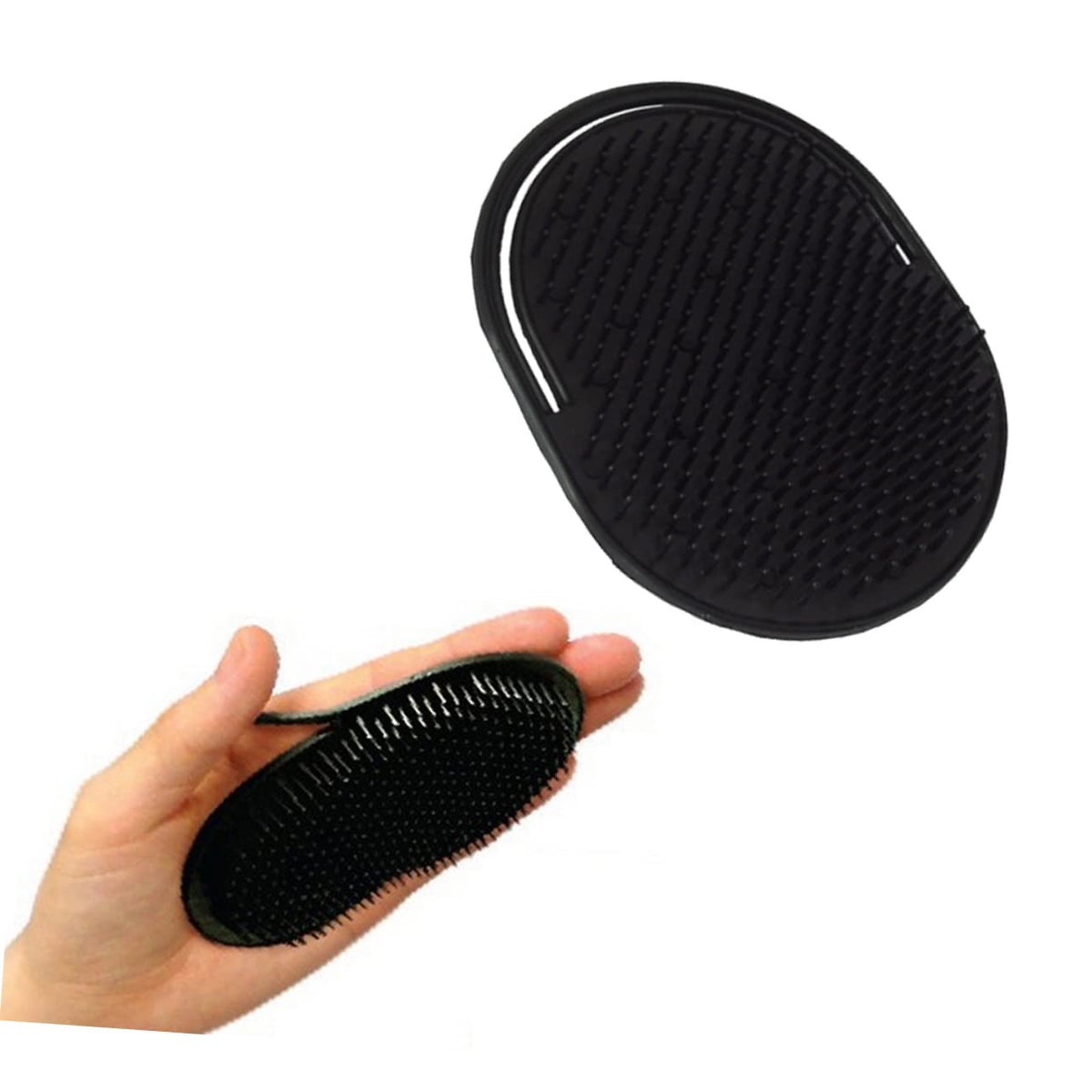 8-Piece Plastic Scalp Massaging Brush Set - Black