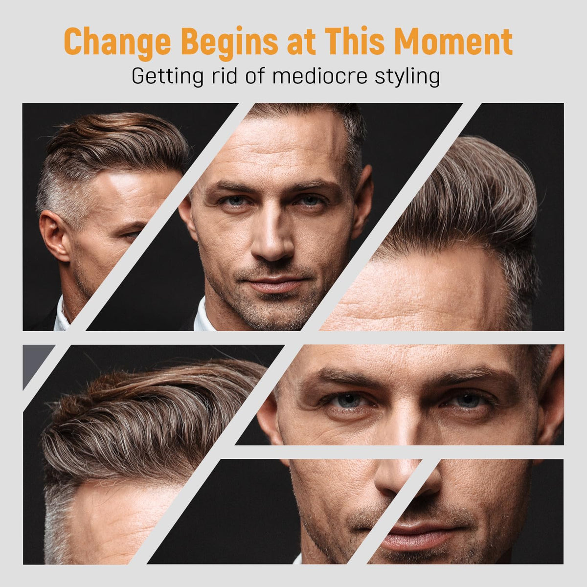 Stylemate 3-Piece Hair Styling Comb Set for Men - Black