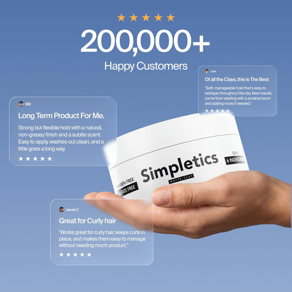Simpletics Hair Clay for Men - 2 oz