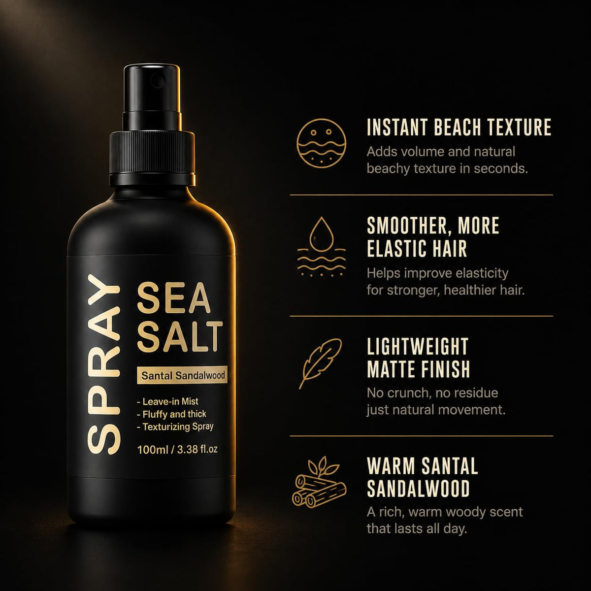 Sea Salt Spray for Hair - 3.38 fl oz (100ml)