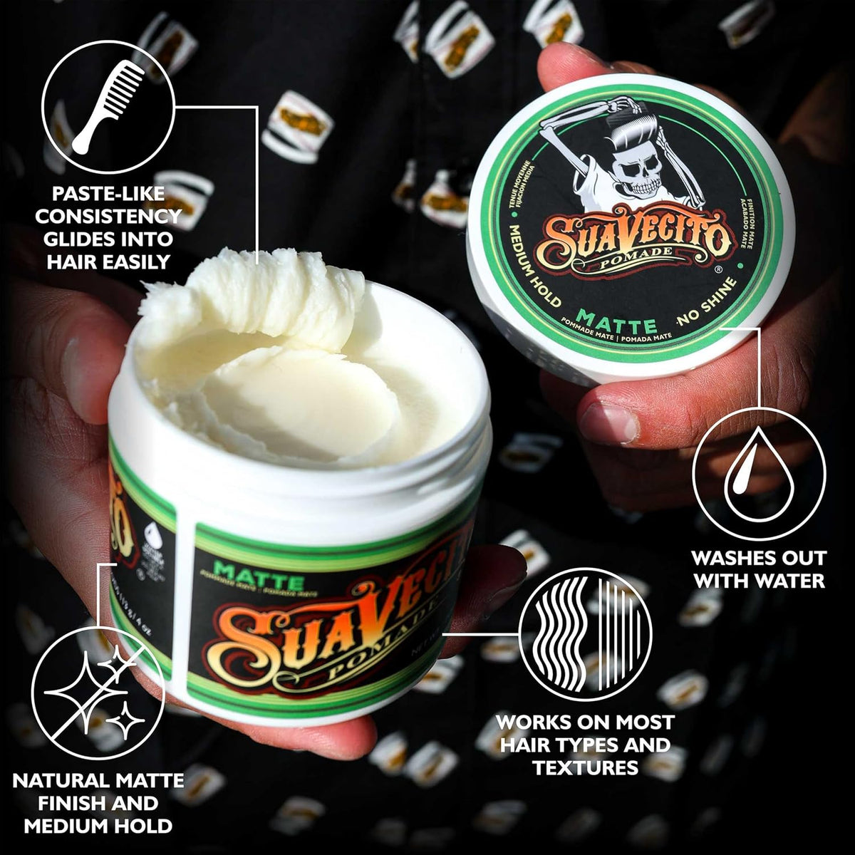 Suavecito Pomade Matte (No Shine) Formula - 4 oz