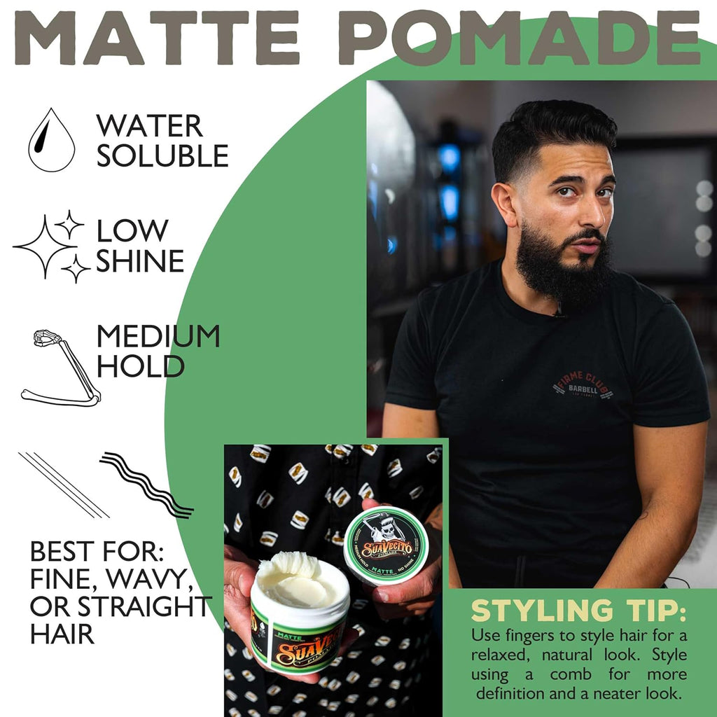 Suavecito Pomade Matte (No Shine) Formula - 4 oz