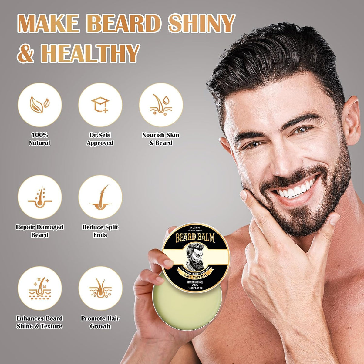 Beard Balm for Men - 3.53 oz