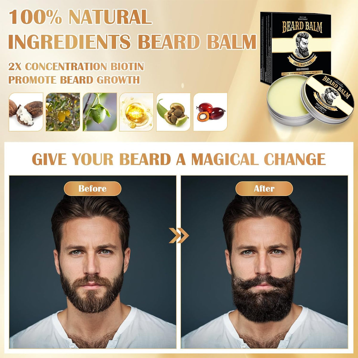 Beard Balm for Men - 3.53 oz