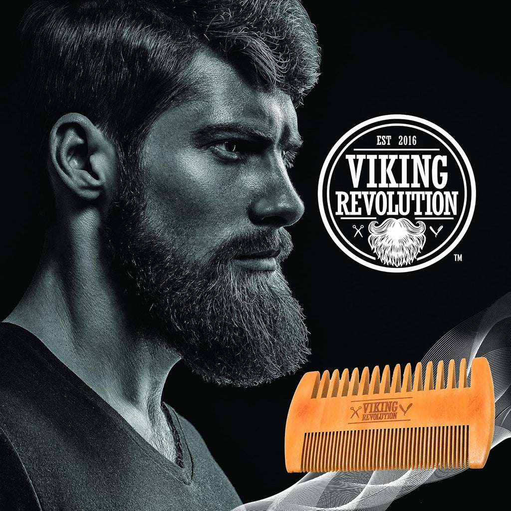 Viking Revolution Wooden Beard Comb and Case - Pocket Comb