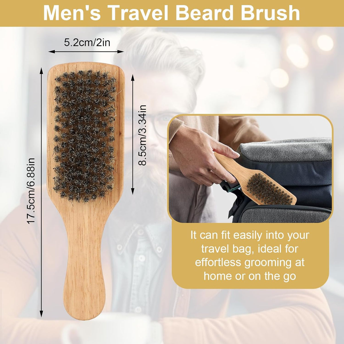 Brrnoo Double Sided Beard Brush - Brown
