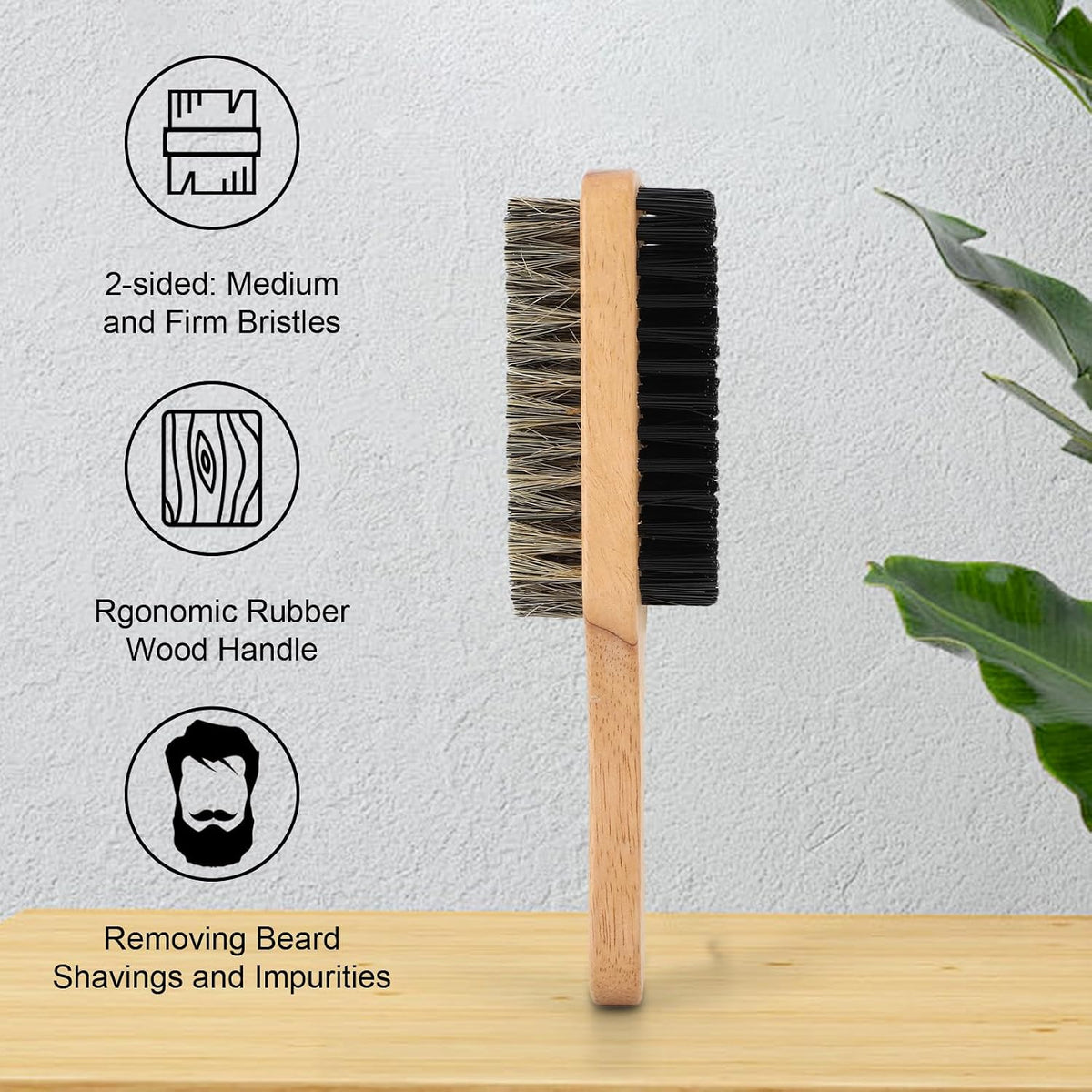Brrnoo Double Sided Beard Brush - Brown